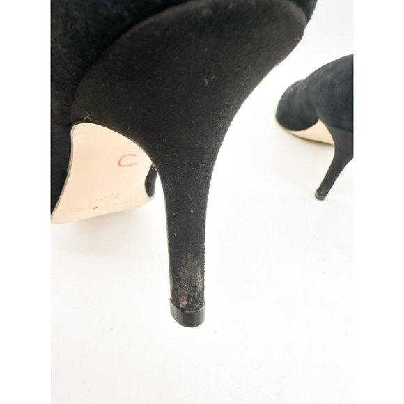 Marc Fisher Thunder Black Suede Heels Bow Pointed Toe Cocktail 7.5 - Picture 7 of 11
